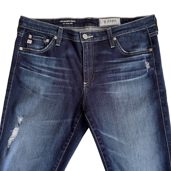 Ag Adriano Goldschmied The Legging Ankle Super Skinny Jeans Distressed Crop - Picture 6 of 17
